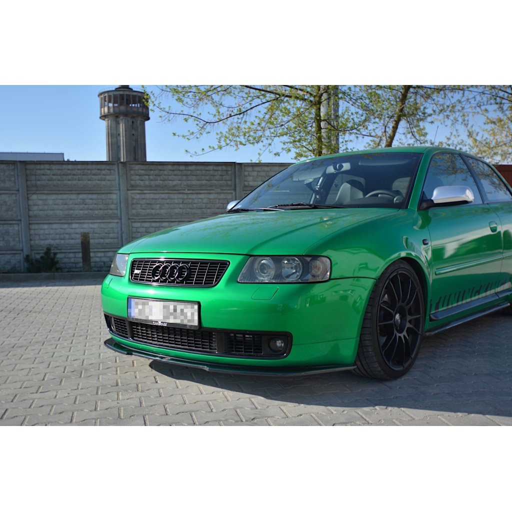 Maxton Design spoiler pod přední nárazník pro Audi S3 8L, černý lesklý plast ABS