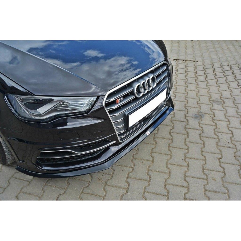 Maxton Design spoiler pod přední nárazník pro Audi S3 8V, černý lesklý plast ABS