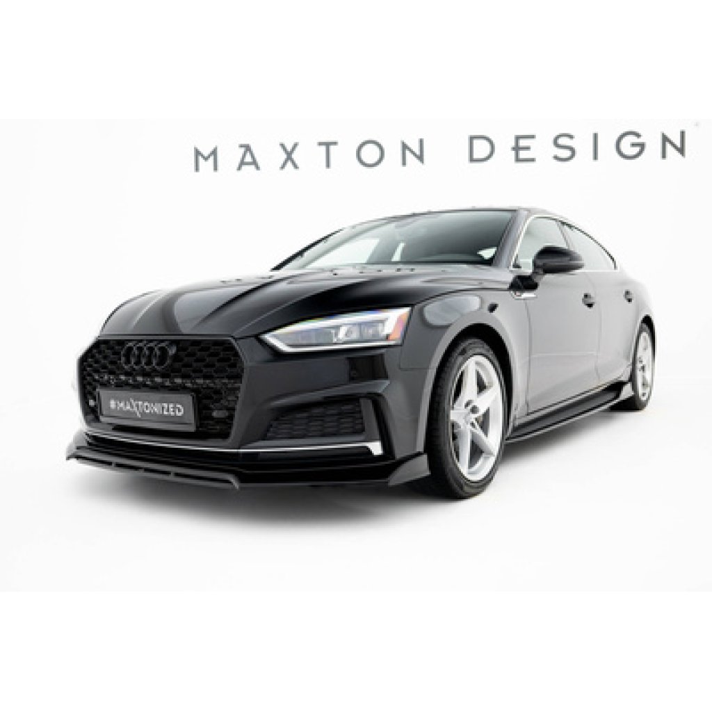 Maxton Design spoiler pod přední nárazník pro Audi S5 F5, černý lesklý plast ABS, Coupe / Sportback