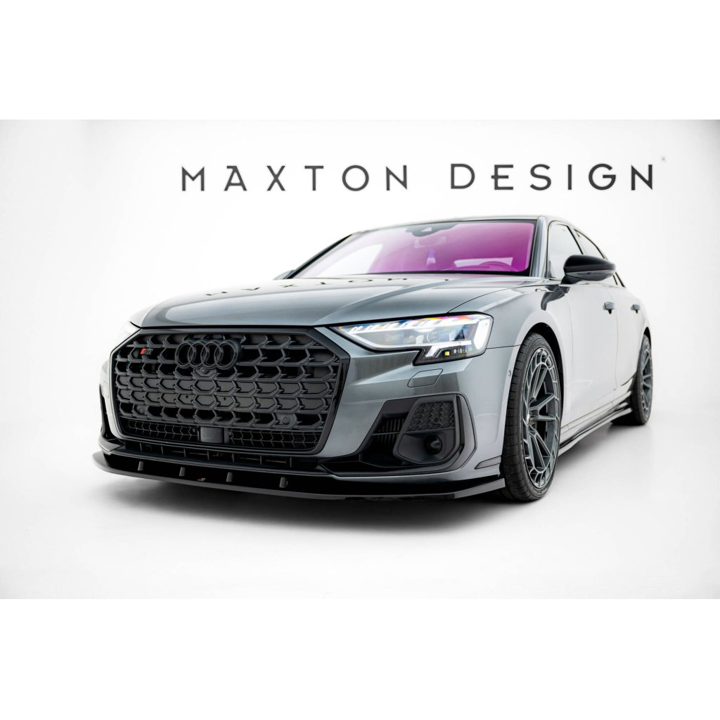 Maxton Design spoiler pod přední nárazník pro Audi S8 D5 Facelift, černý lesklý plast ABS