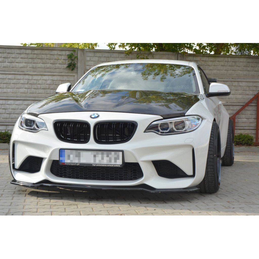 Maxton Design spoiler pod přední nárazník pro BMW M2 F87, carbon-Look