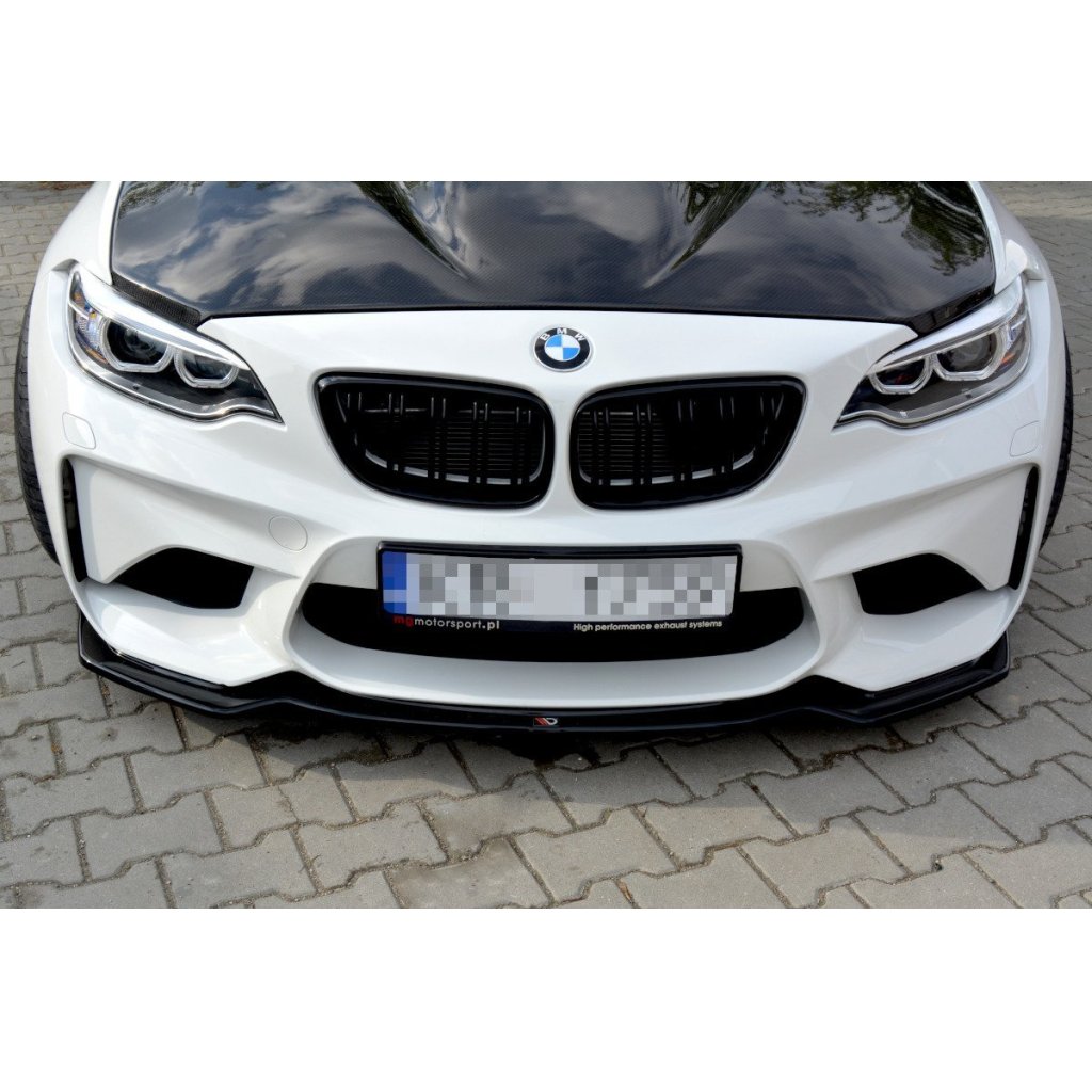 Maxton Design spoiler pod přední nárazník pro BMW M2 F87, černý lesklý plast ABS