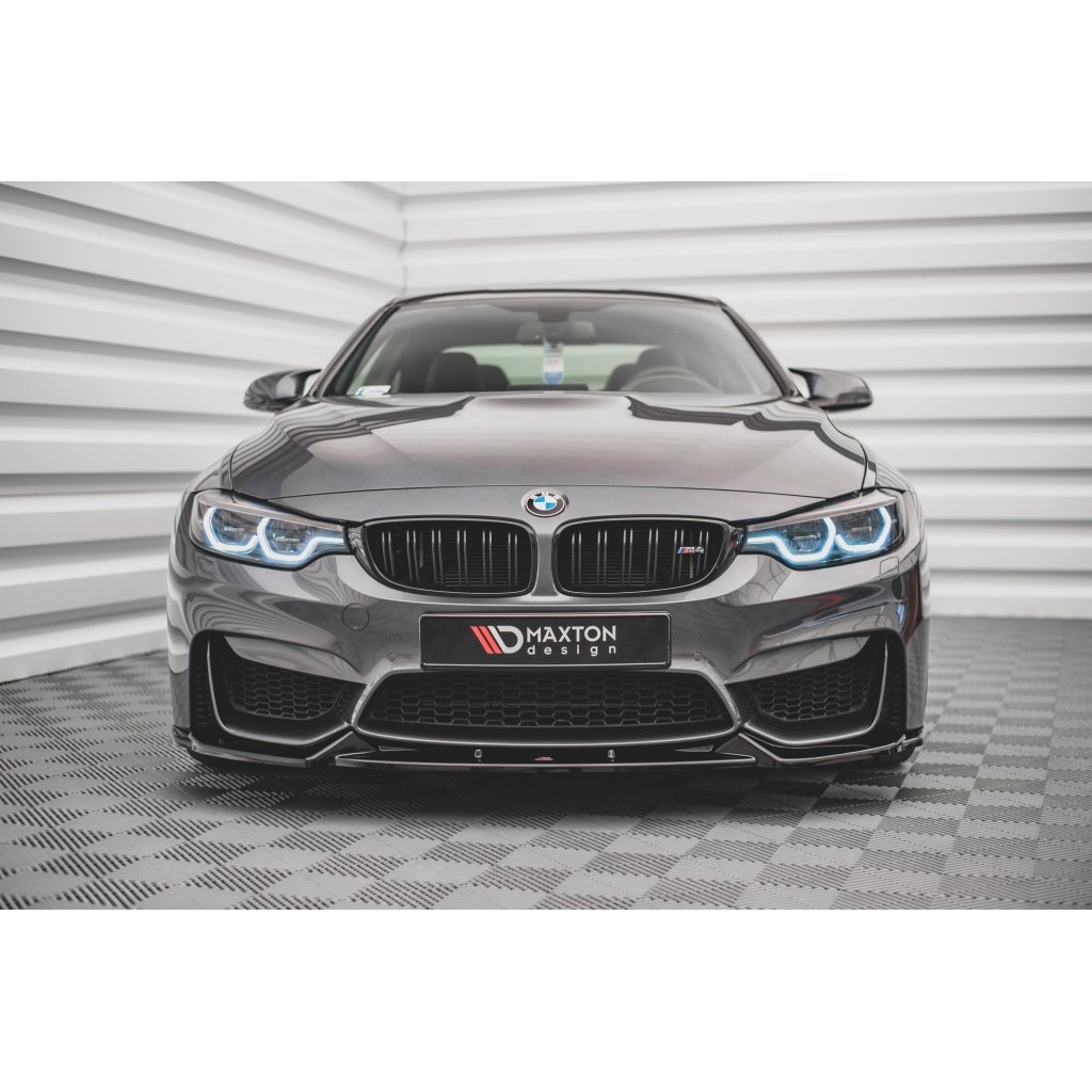 Maxton Design spoiler pod přední nárazník pro BMW M4 F82, černý lesklý plast ABS