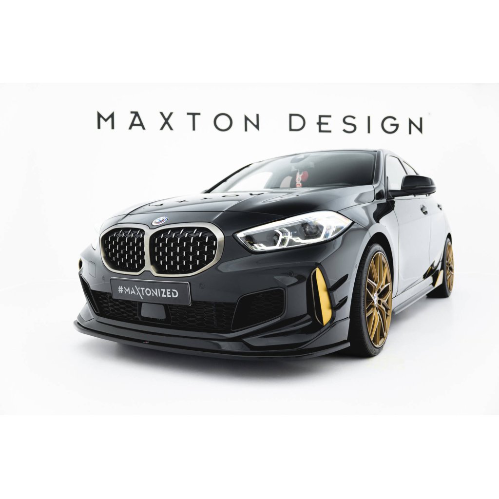 Maxton Design spoiler pod přední nárazník pro BMW řada 1 F40, černý lesklý plast ABS, M135i M-Performance