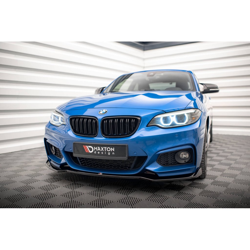 Maxton Design spoiler pod přední nárazník pro BMW řada 2 F22, černý lesklý plast ABS, M-pack