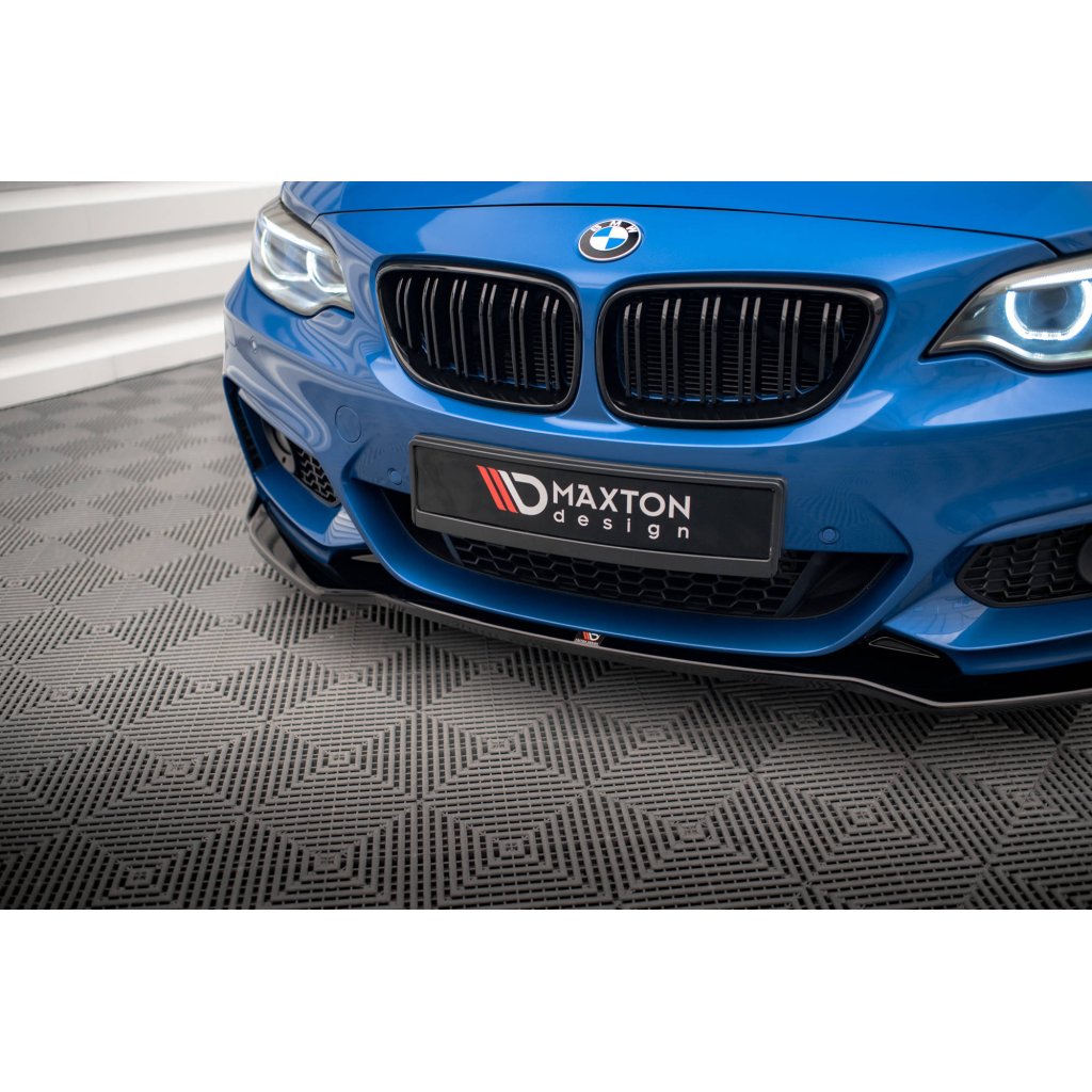 Maxton Design spoiler pod přední nárazník pro BMW řada 2 F22, černý lesklý plast ABS, M-pack