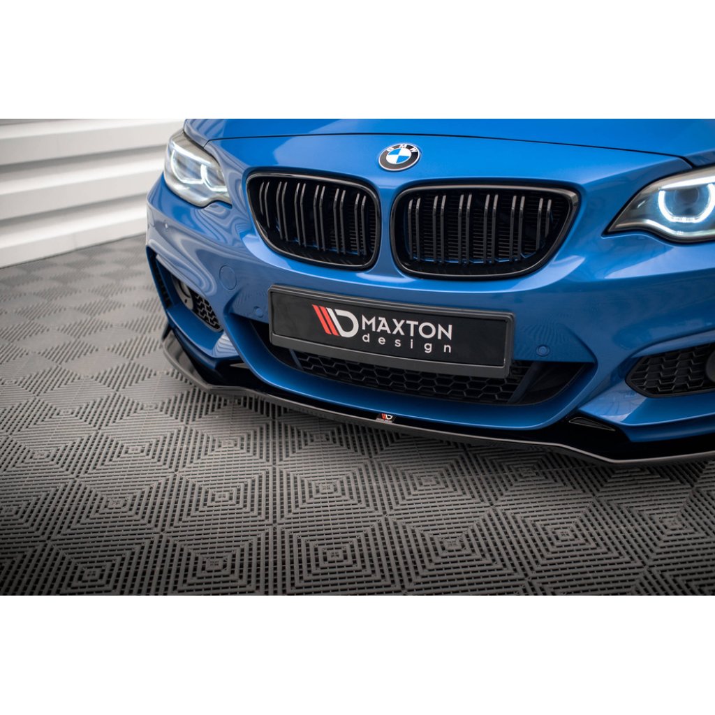 Maxton Design spoiler pod přední nárazník pro BMW řada 2 F22, černý lesklý plast ABS, M-pack