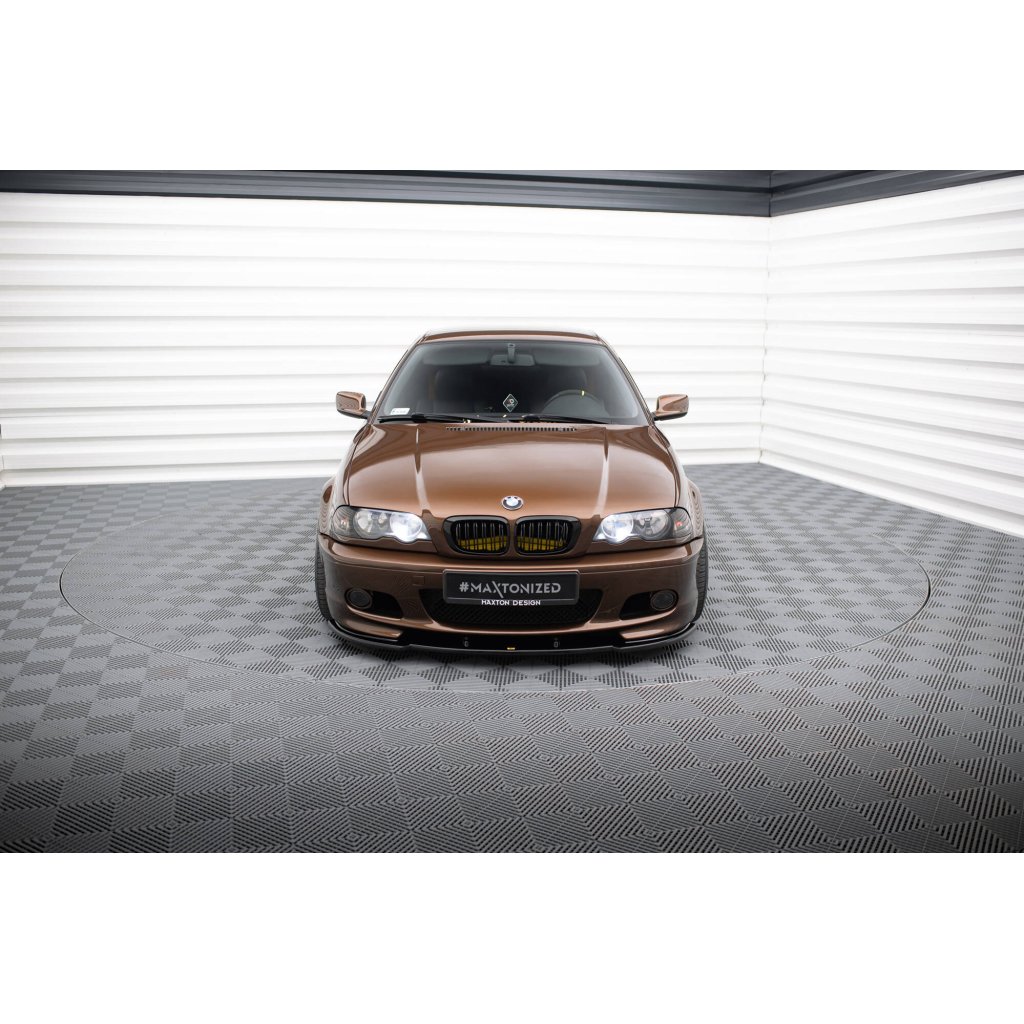 Maxton Design spoiler pod přední nárazník pro BMW řada 3 E46, černý lesklý plast ABS, Coupe Mpack