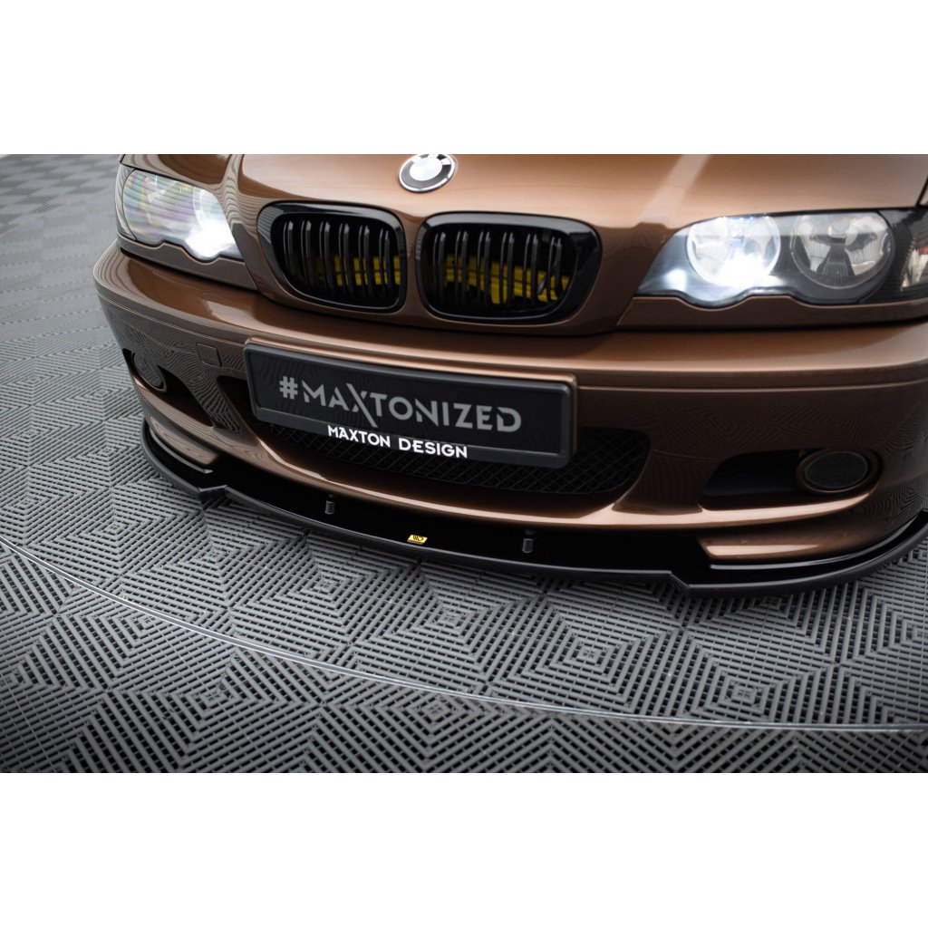 Maxton Design spoiler pod přední nárazník pro BMW řada 3 E46, černý lesklý plast ABS, Coupe Mpack