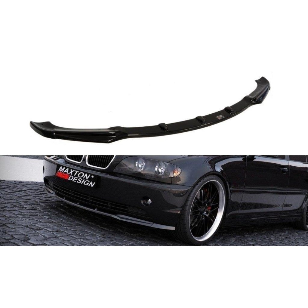 Maxton Design spoiler pod přední nárazník pro BMW řada 3 E46, černý lesklý plast ABS, Sedan, facelift