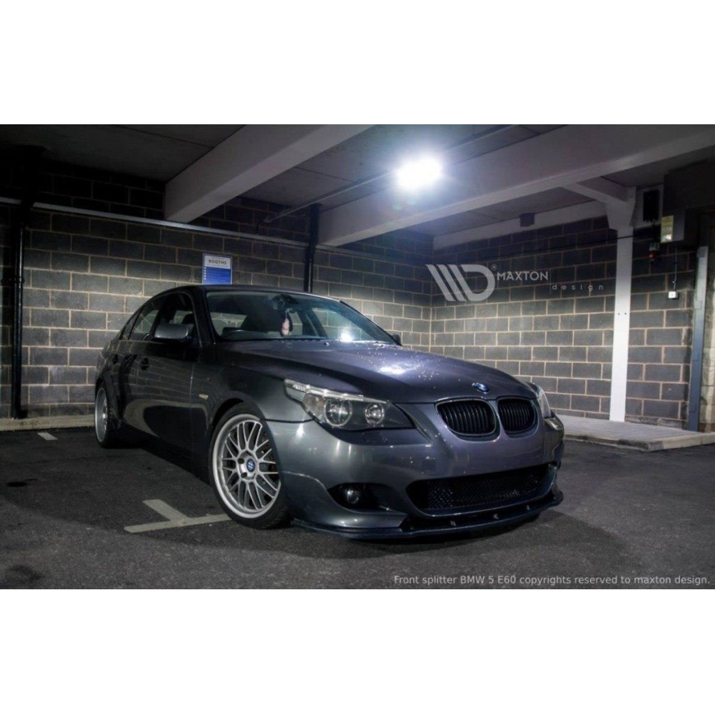 Maxton Design spoiler pod přední nárazník pro BMW řada 5 E60, černý lesklý plast ABS, M-pack