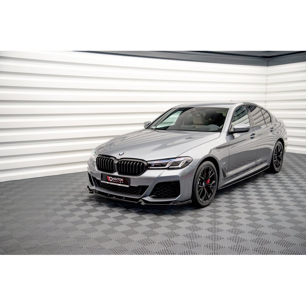 Maxton Design spoiler pod přední nárazník pro BMW řada 5 G30 FL, černý lesklý plast ABS, M-pack
