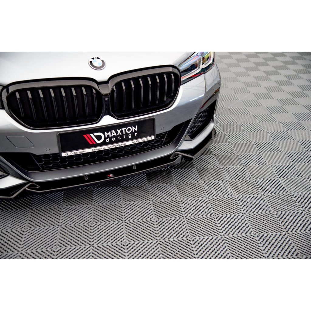 Maxton Design spoiler pod přední nárazník pro BMW řada 5 G30 FL, černý lesklý plast ABS, M-pack