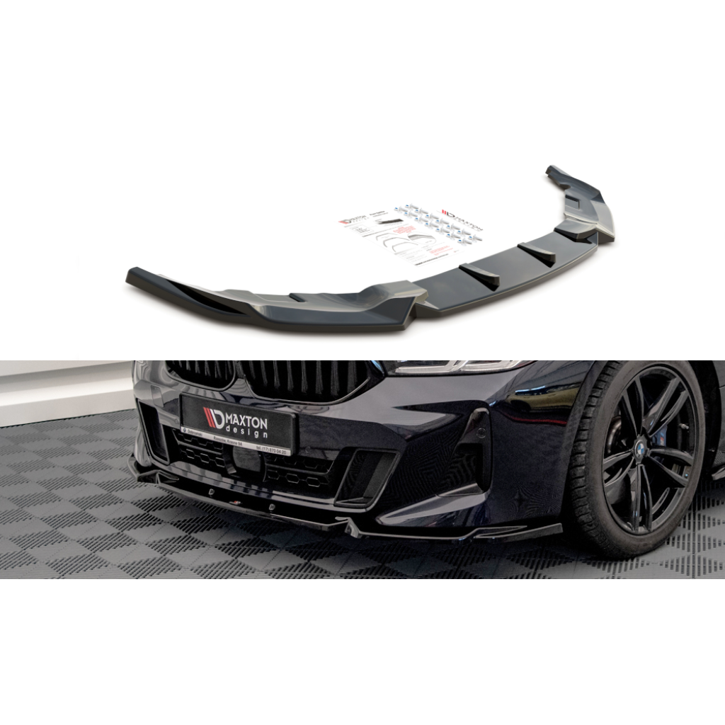 Maxton Design spoiler pod přední nárazník pro BMW řada 6 GT G32, černý lesklý plast ABS, Facelift