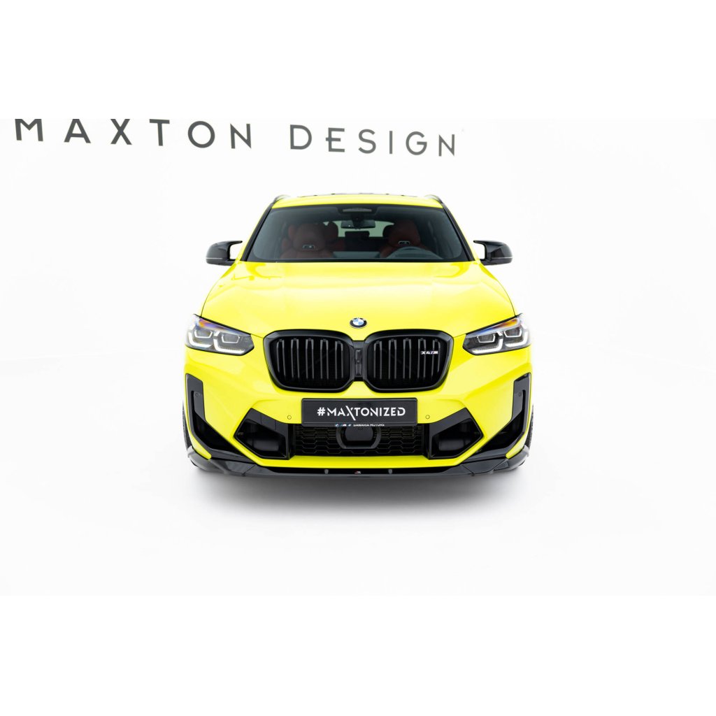 Maxton Design spoiler pod přední nárazník pro BMW X4 M F98 Facelift, černý lesklý plast ABS