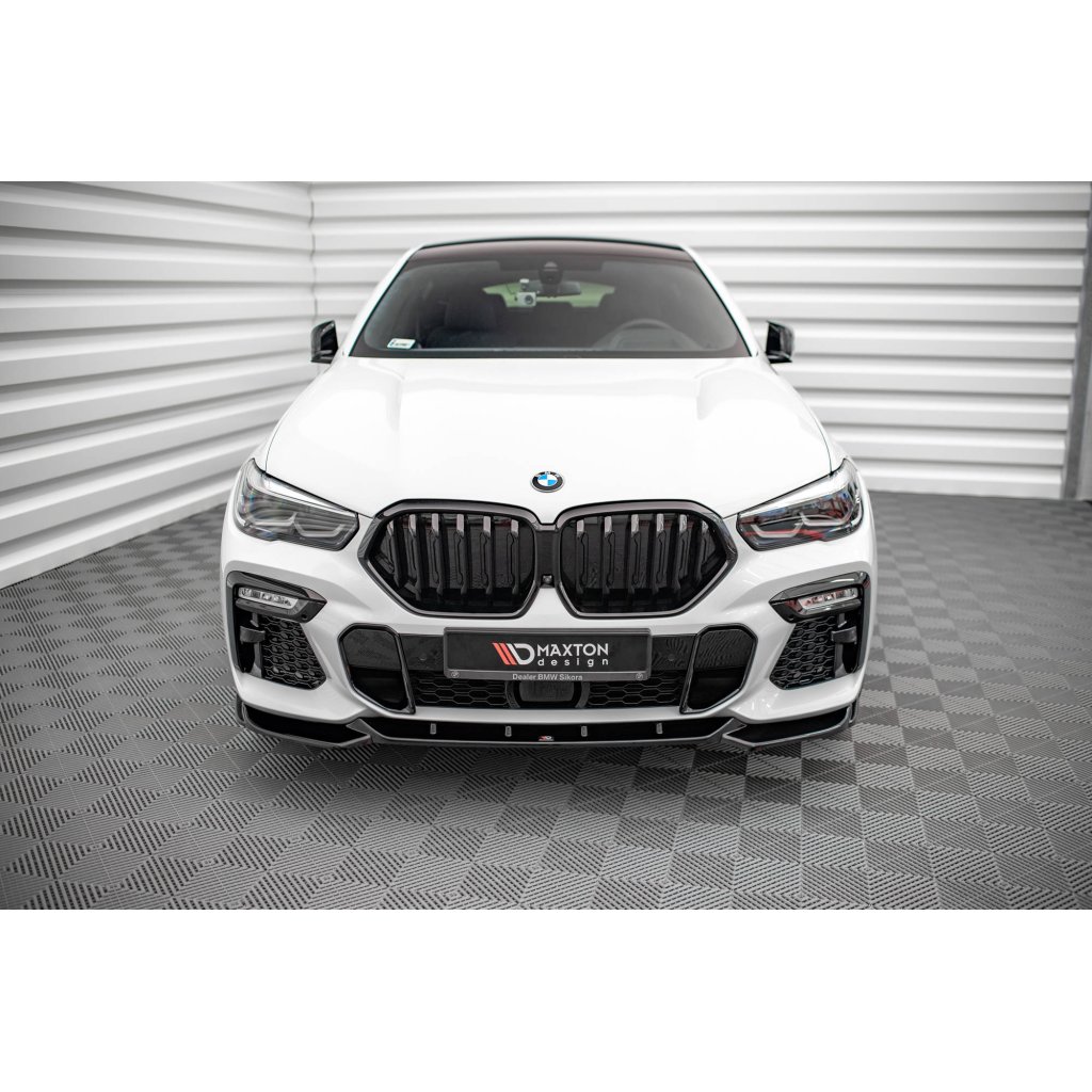 Maxton Design spoiler pod přední nárazník pro BMW X6 G06 /M-Pack, černý lesklý plast ABS