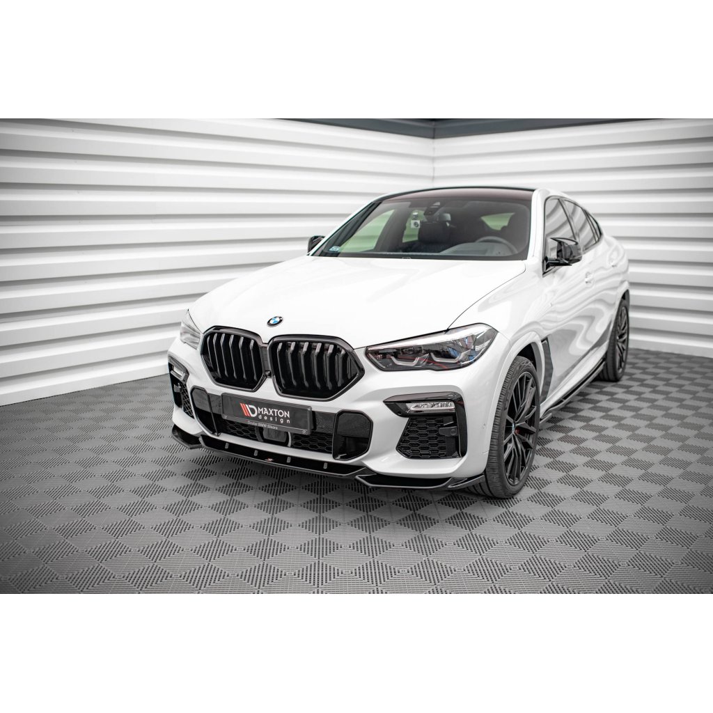 Maxton Design spoiler pod přední nárazník pro BMW X6 G06 /M-Pack, černý lesklý plast ABS