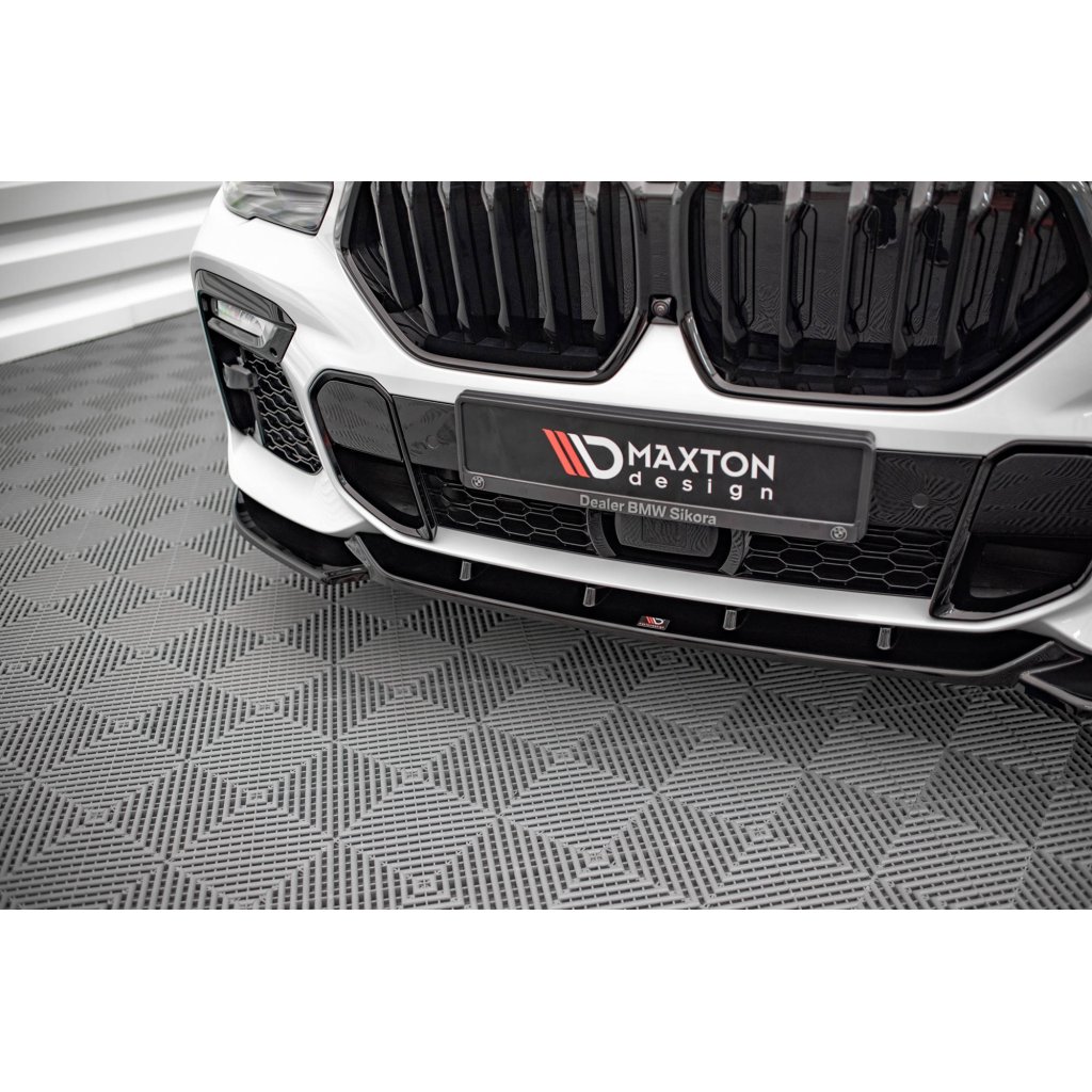 Maxton Design spoiler pod přední nárazník pro BMW X6 G06 /M-Pack, černý lesklý plast ABS