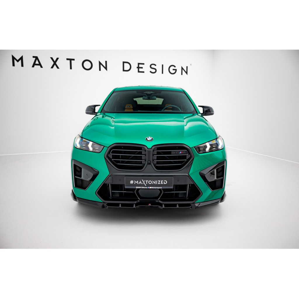 Maxton Design spoiler pod přední nárazník pro BMW X6 M F96 Facelift, černý lesklý plast ABS