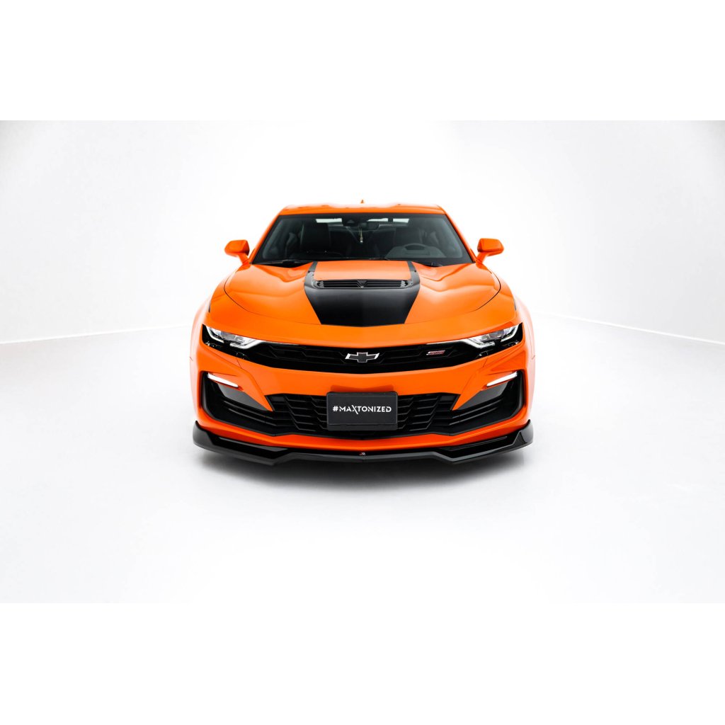 Maxton Design spoiler pod přední nárazník pro Chevrolet Camaro SS Mk6 Facelift, černý lesklý plast ABS