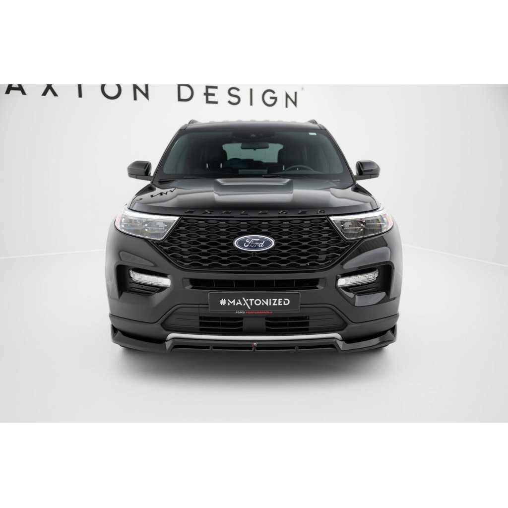 Maxton Design spoiler pod přední nárazník pro Ford Explorer XLT Mk6, černý lesklý plast ABS