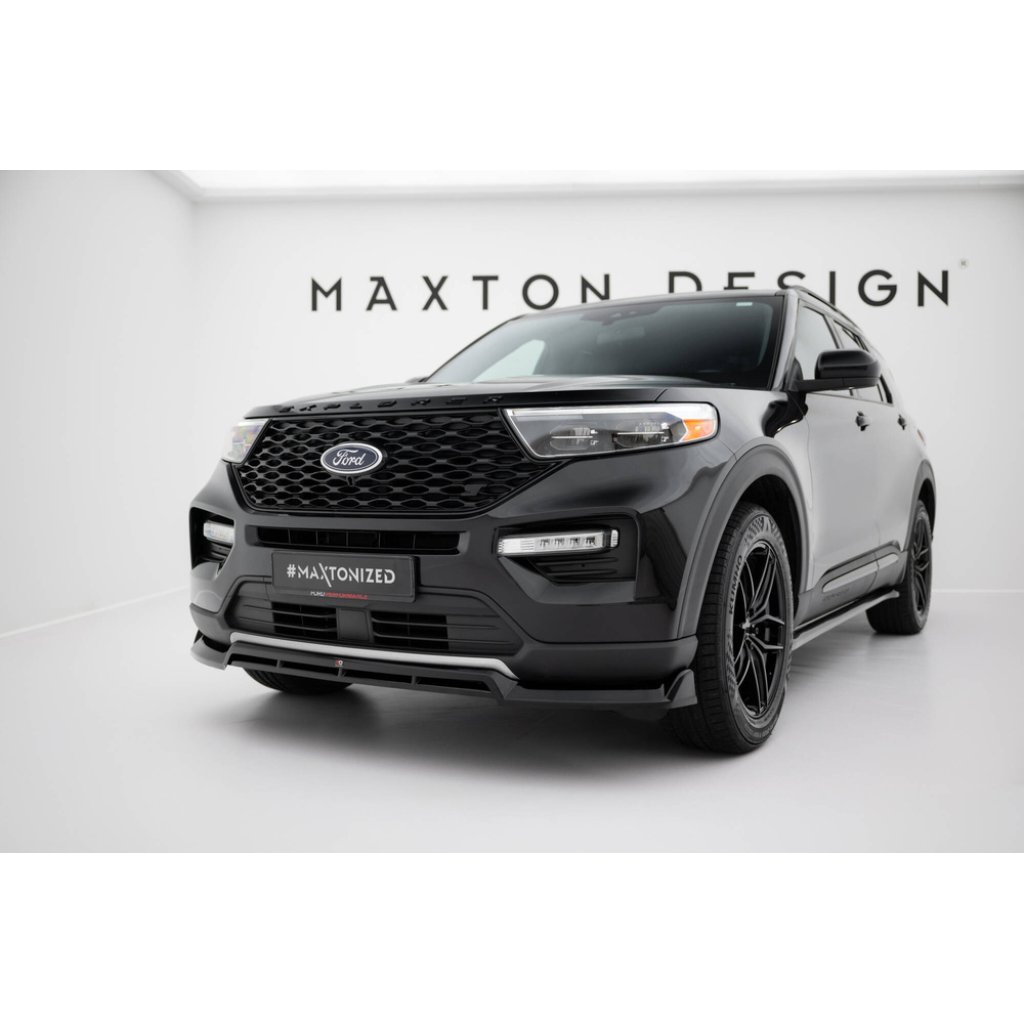 Maxton Design spoiler pod přední nárazník pro Ford Explorer XLT Mk6, černý lesklý plast ABS