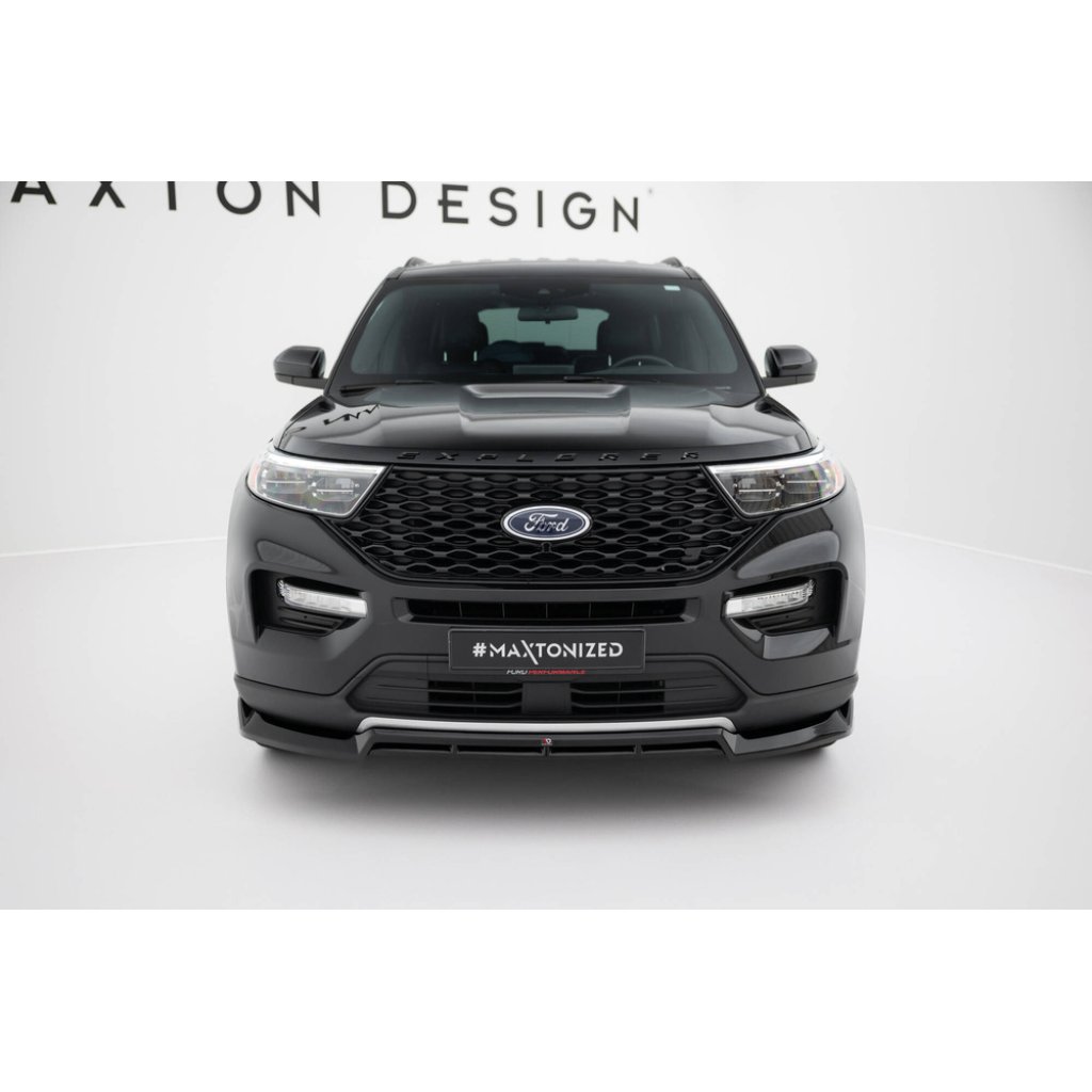 Maxton Design spoiler pod přední nárazník pro Ford Explorer XLT Mk6, černý lesklý plast ABS