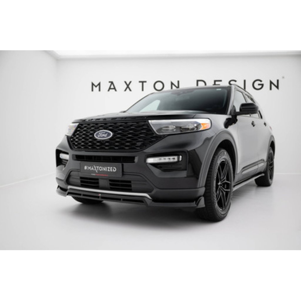 Maxton Design spoiler pod přední nárazník pro Ford Explorer XLT Mk6, černý lesklý plast ABS