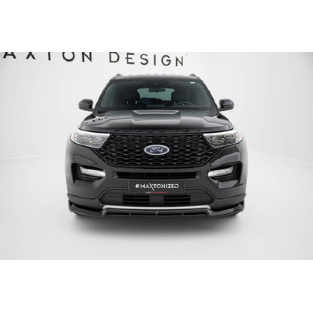 Maxton Design spoiler pod přední nárazník pro Ford Explorer XLT Mk6, černý lesklý plast ABS