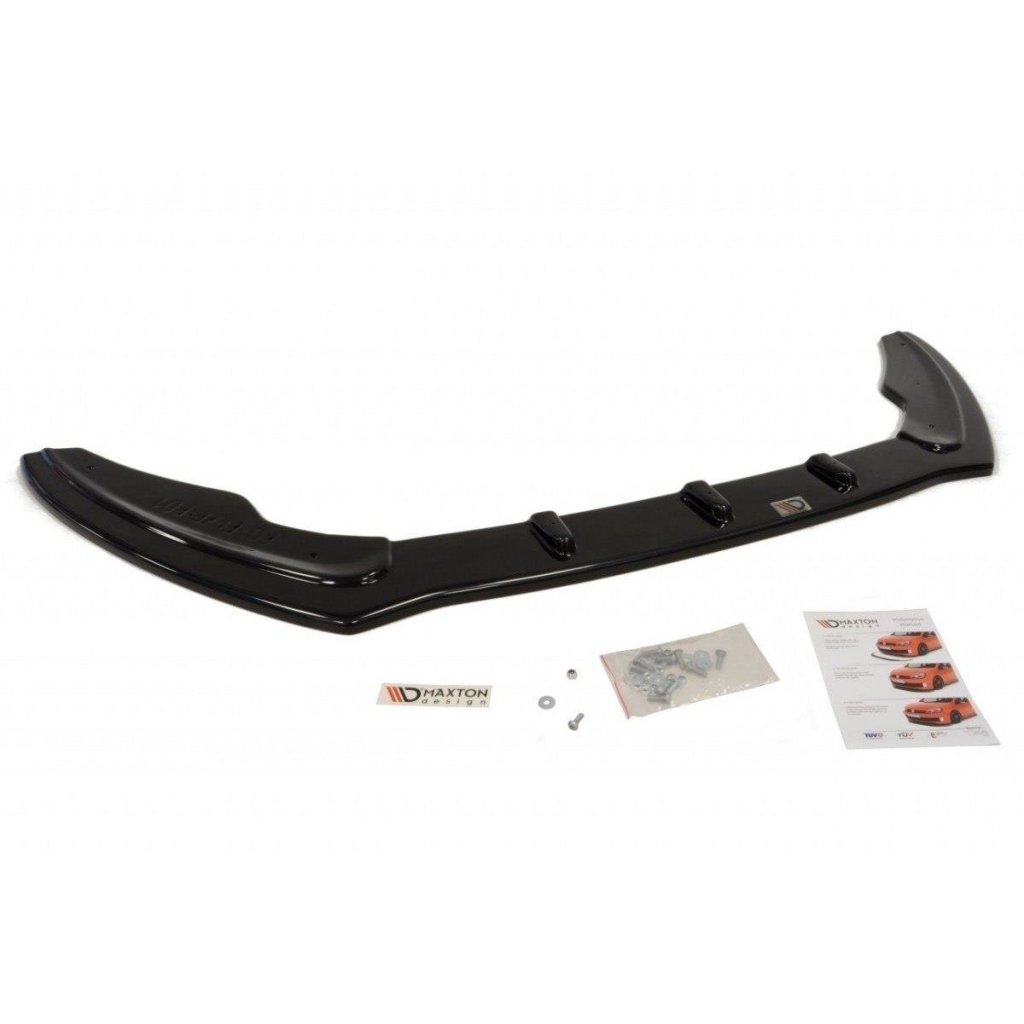 Maxton Design spoiler pod přední nárazník pro Ford Fiesta Mk7 Facelift, černý lesklý plast ABS