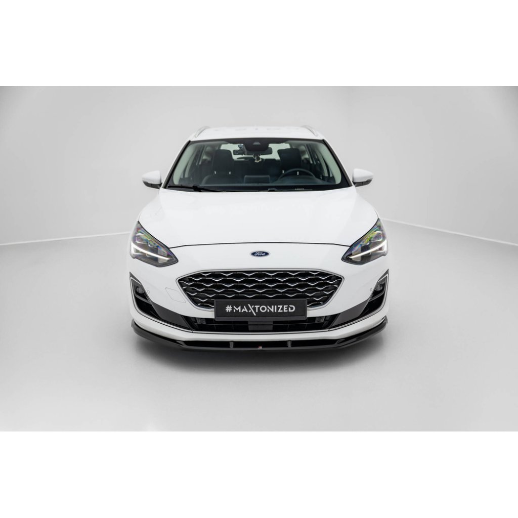 Maxton Design spoiler pod přední nárazník pro Ford Focus Mk4, černý lesklý plast ABS, Vignale, Estate/Hatchback
