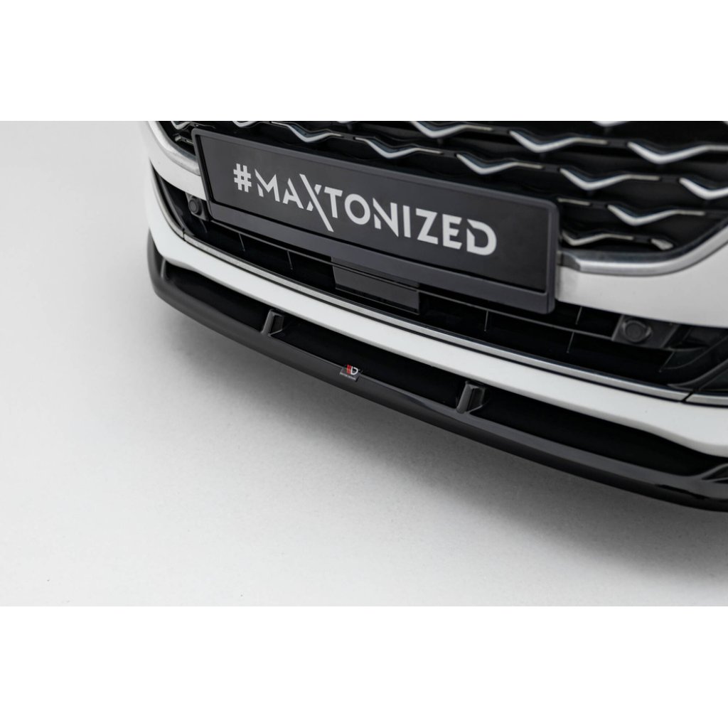 Maxton Design spoiler pod přední nárazník pro Ford Focus Mk4, černý lesklý plast ABS, Vignale, Estate/Hatchback