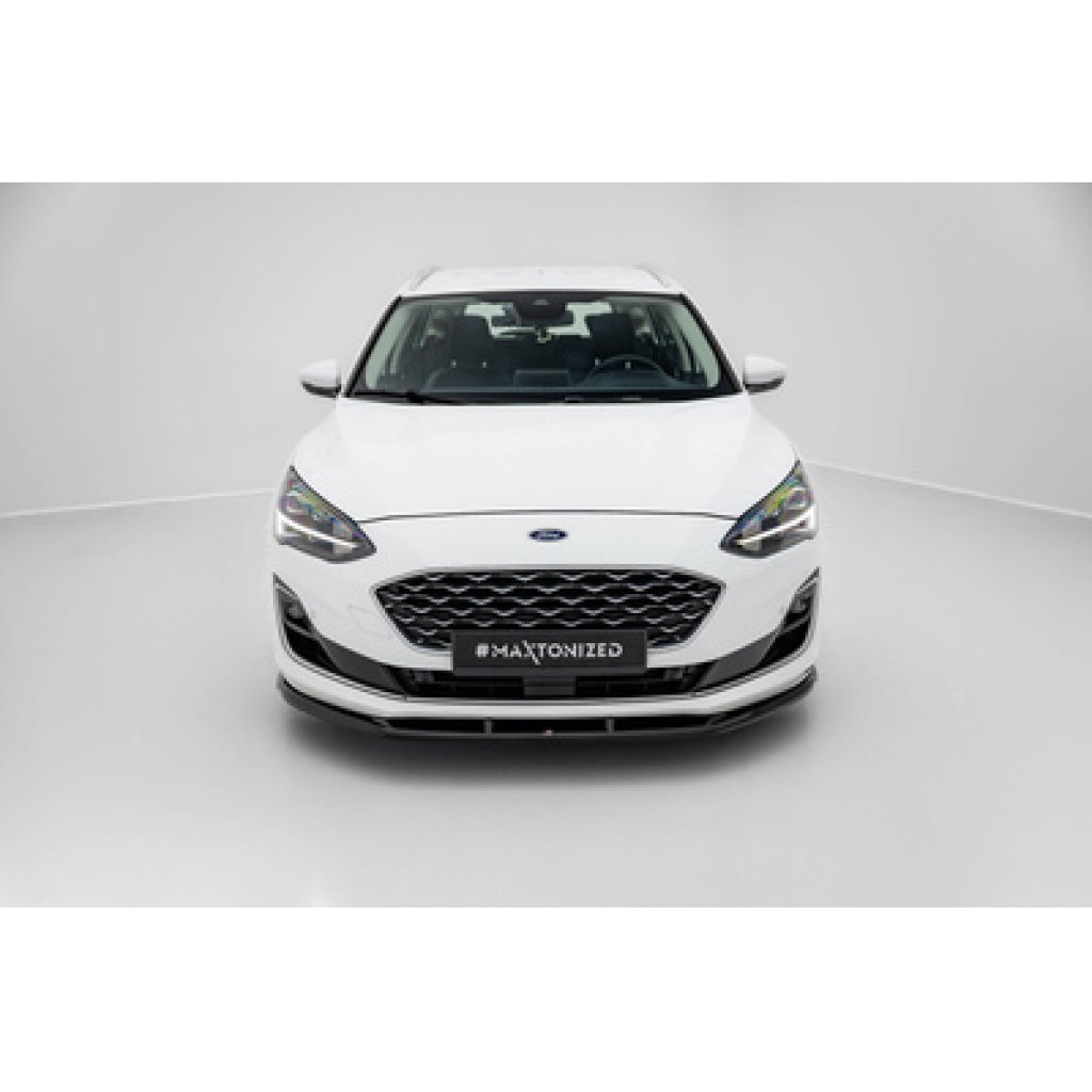 Maxton Design spoiler pod přední nárazník pro Ford Focus Mk4, černý lesklý plast ABS, Vignale, Estate/Hatchback