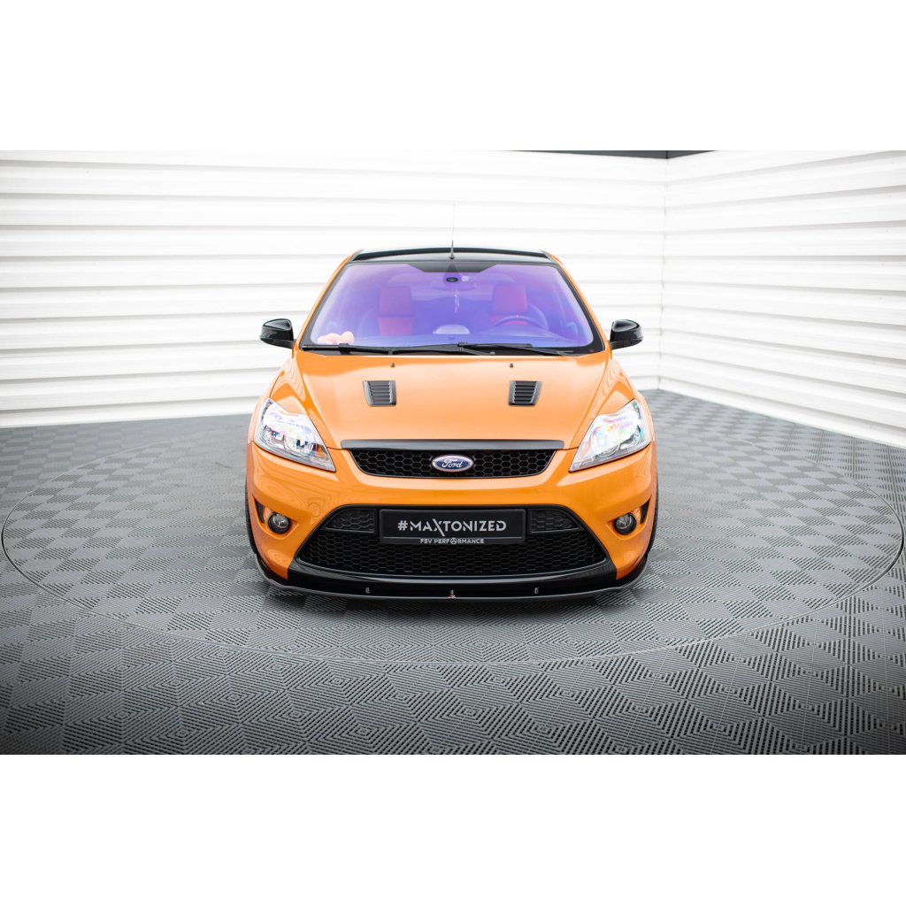 Maxton Design spoiler pod přední nárazník pro Ford Focus ST Mk2 Facelift, černý lesklý plast ABS