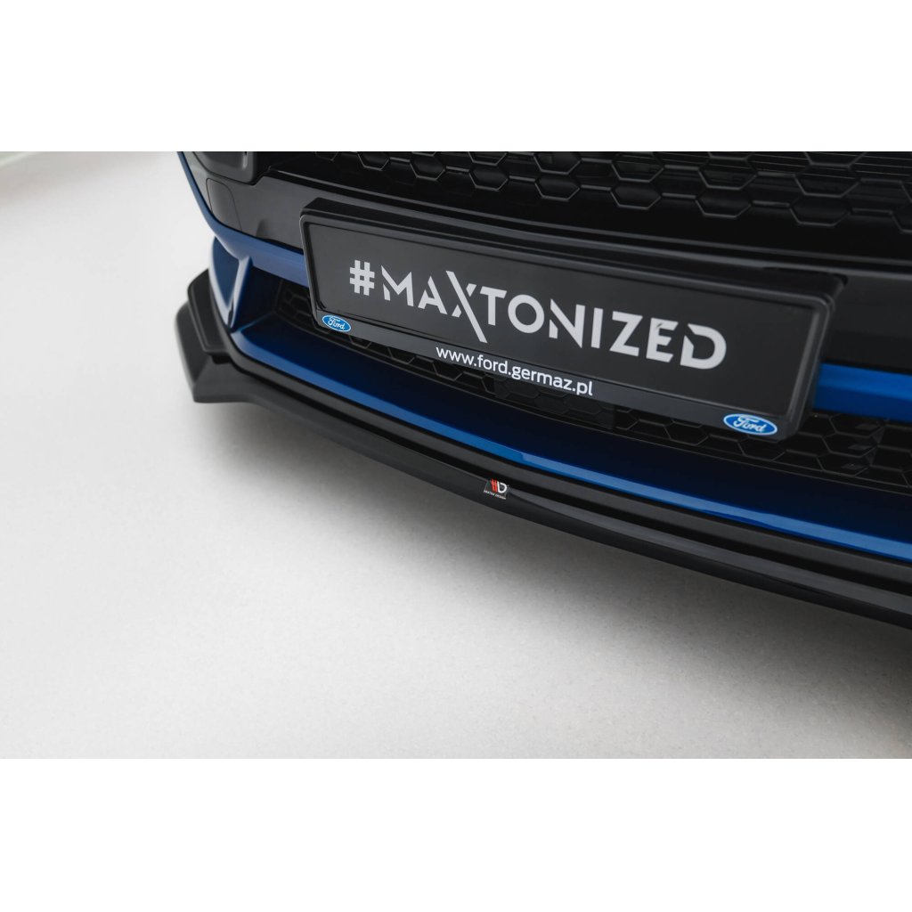 Maxton Design spoiler pod přední nárazník pro Ford Mustang Mk7 GT, černý lesklý plast ABS