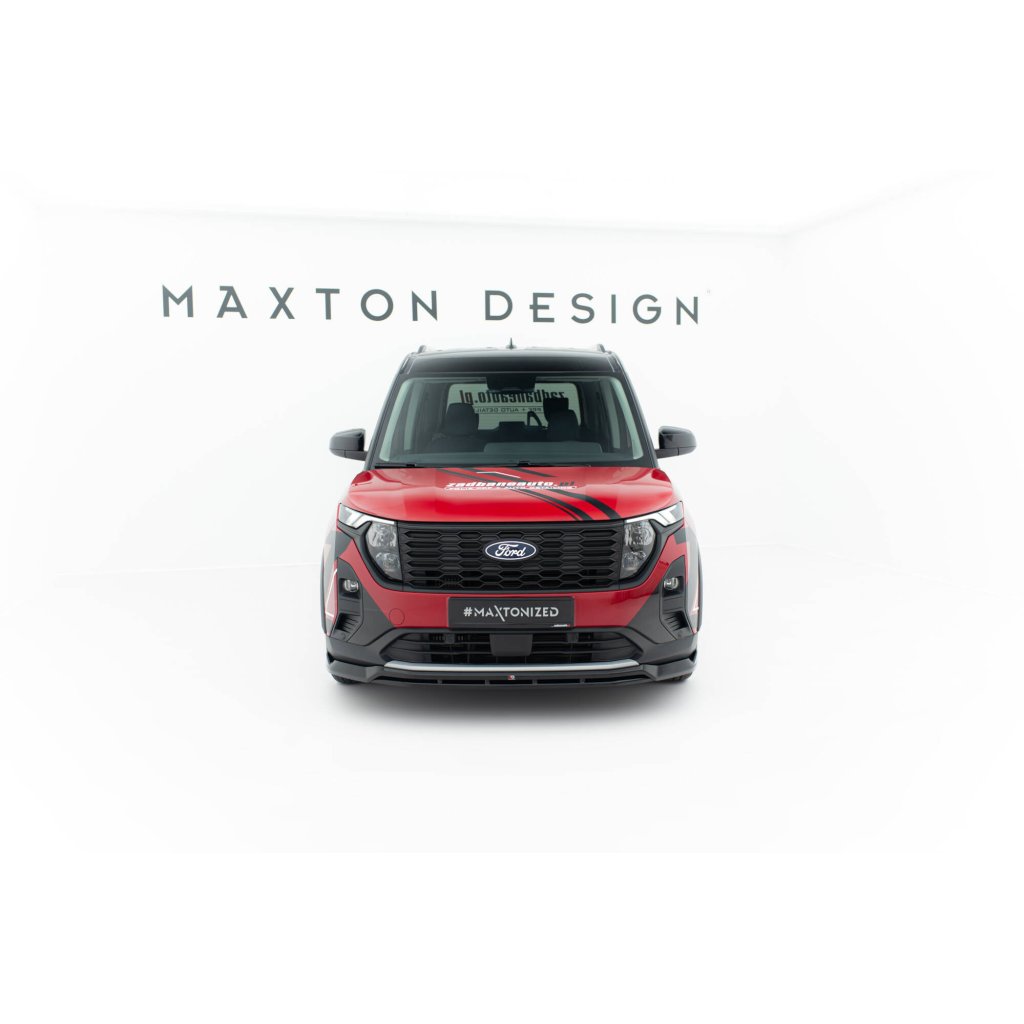 Maxton Design spoiler pod přední nárazník pro Ford Tourneo Courier Mk2, černý lesklý plast ABS