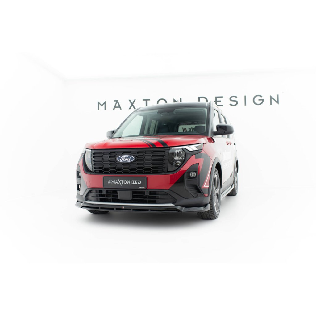 Maxton Design spoiler pod přední nárazník pro Ford Tourneo Courier Mk2, černý lesklý plast ABS