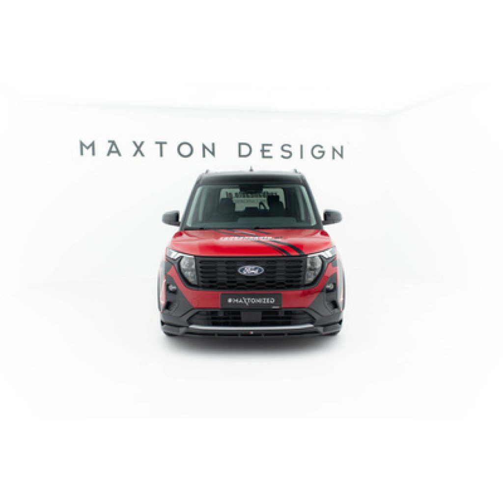 Maxton Design spoiler pod přední nárazník pro Ford Tourneo Courier Mk2, černý lesklý plast ABS