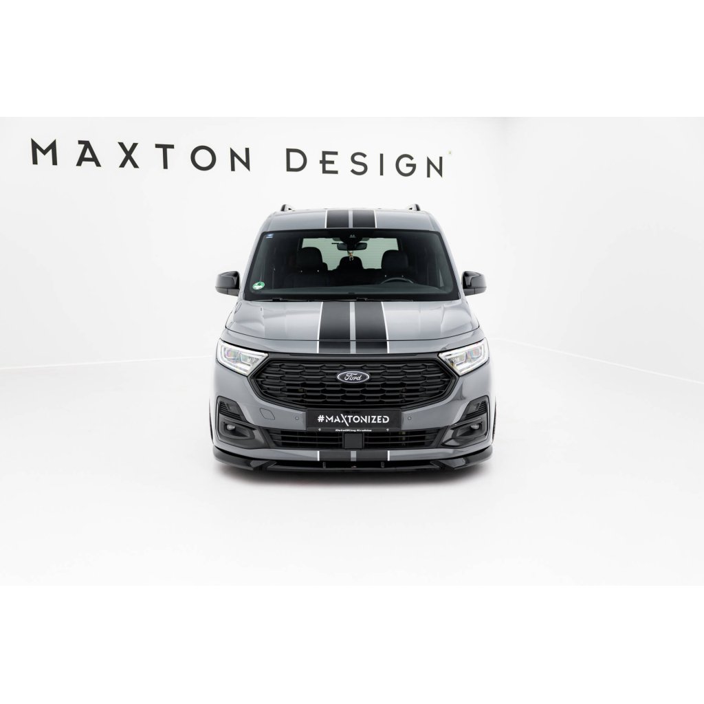 Maxton Design spoiler pod přední nárazník pro Ford Transit Connect Mk3, černý lesklý plast ABS
