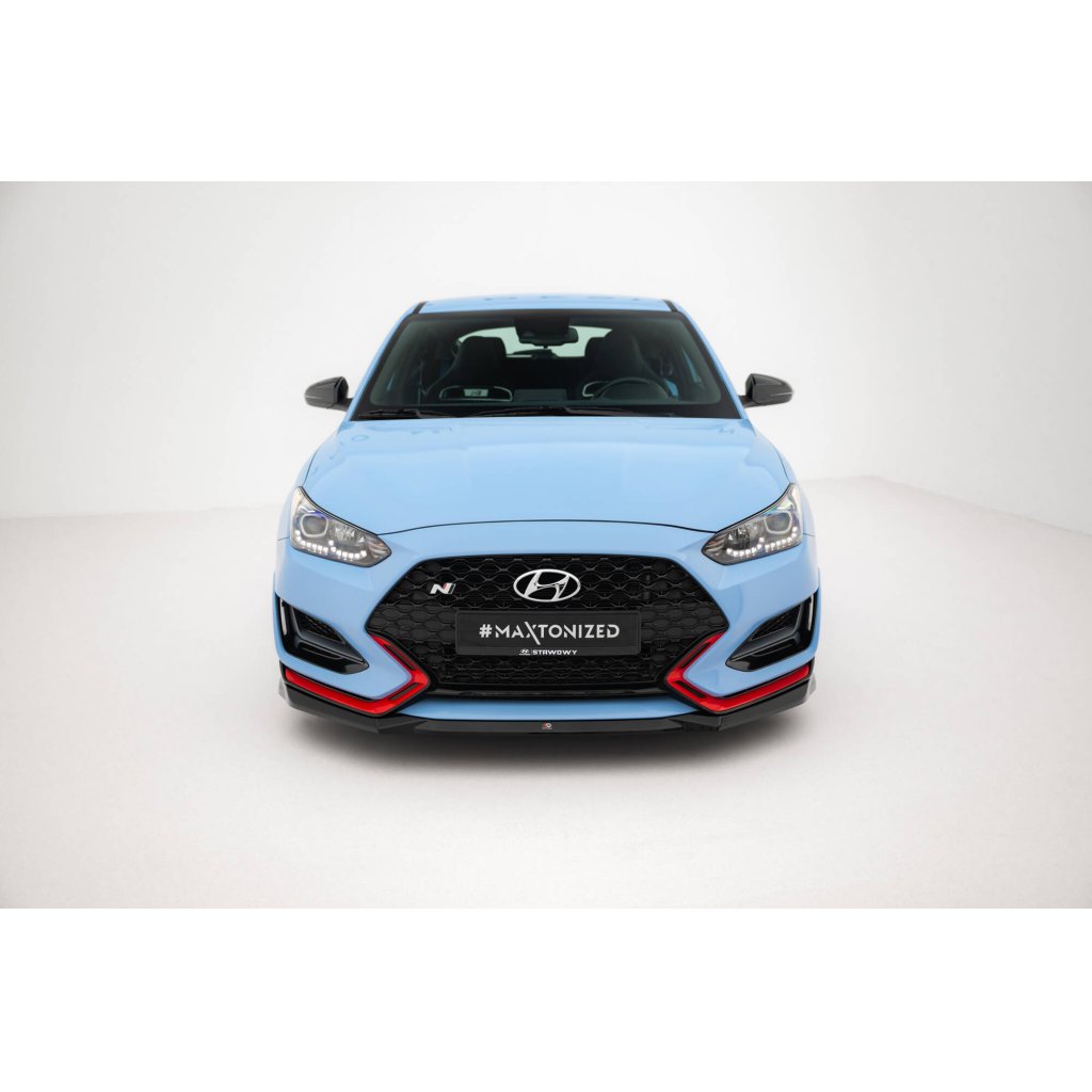 Maxton Design spoiler pod přední nárazník pro Hyundai Veloster N Mk2, černý lesklý plast ABS