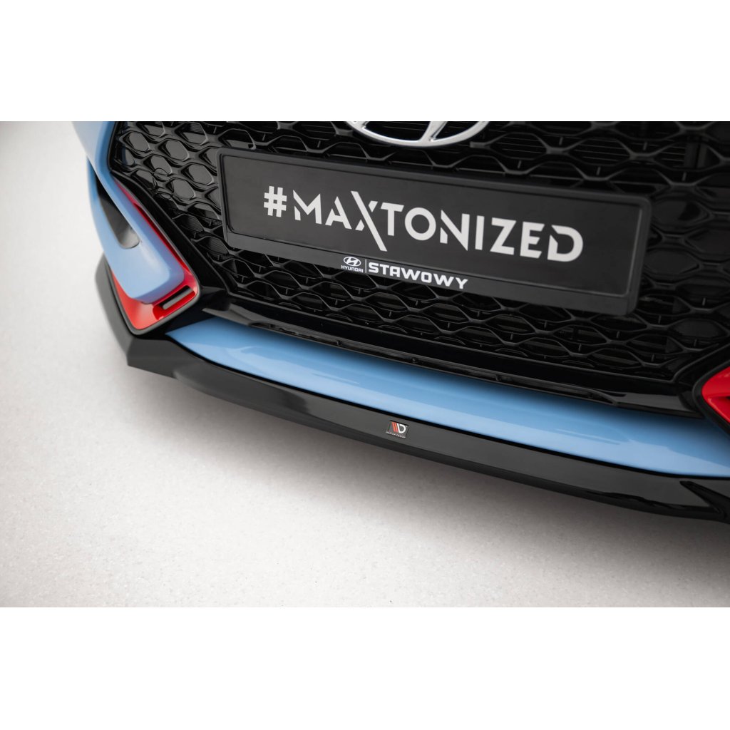 Maxton Design spoiler pod přední nárazník pro Hyundai Veloster N Mk2, černý lesklý plast ABS