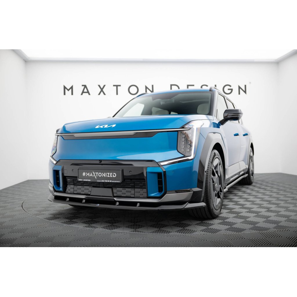 Maxton Design spoiler pod přední nárazník pro Kia EV9 Mk1 GT-Line, černý lesklý plast ABS