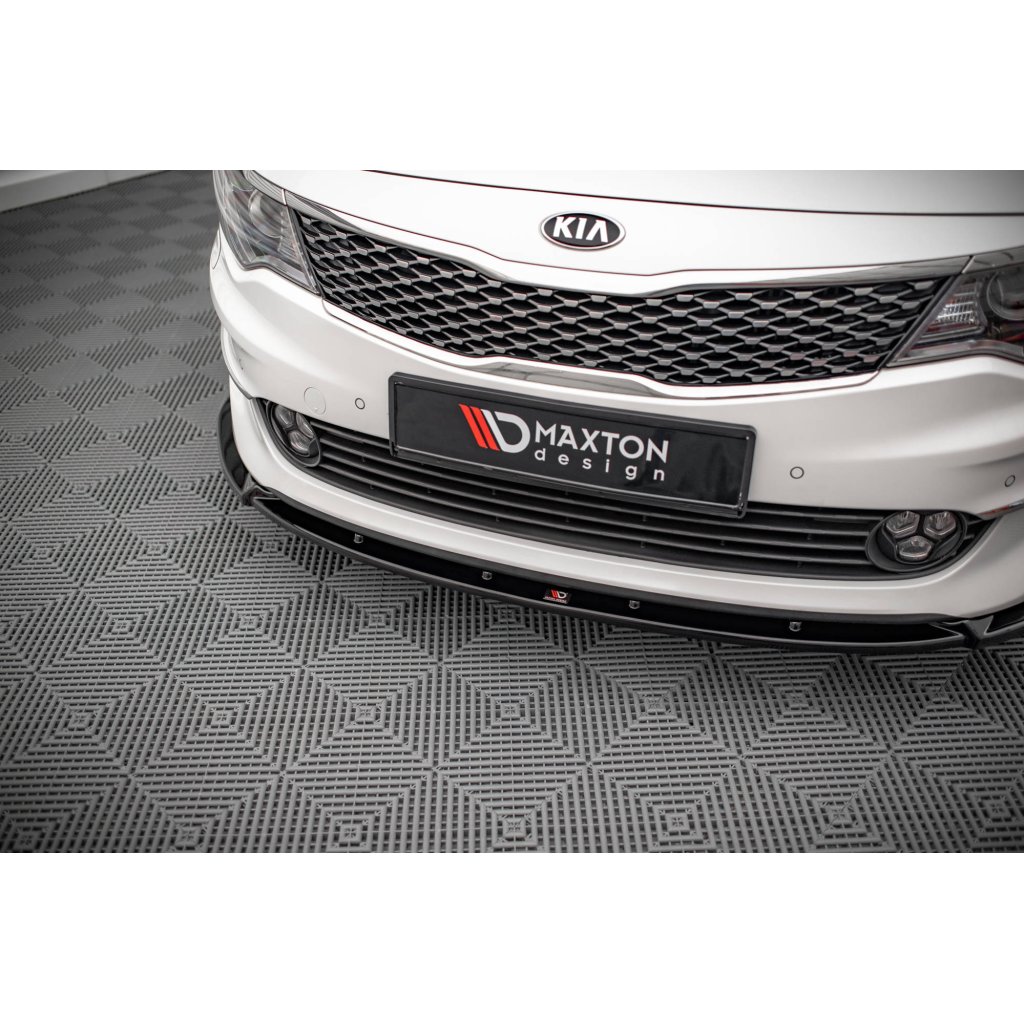 Maxton Design spoiler pod přední nárazník pro Kia Optima MK4, černý lesklý plast ABS
