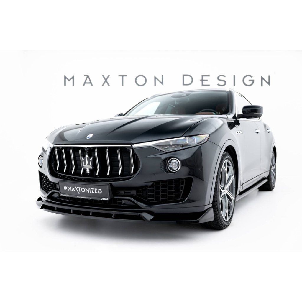 Maxton Design spoiler pod přední nárazník pro Maserati Levante Mk1 GT Facelift, černý lesklý plast ABS