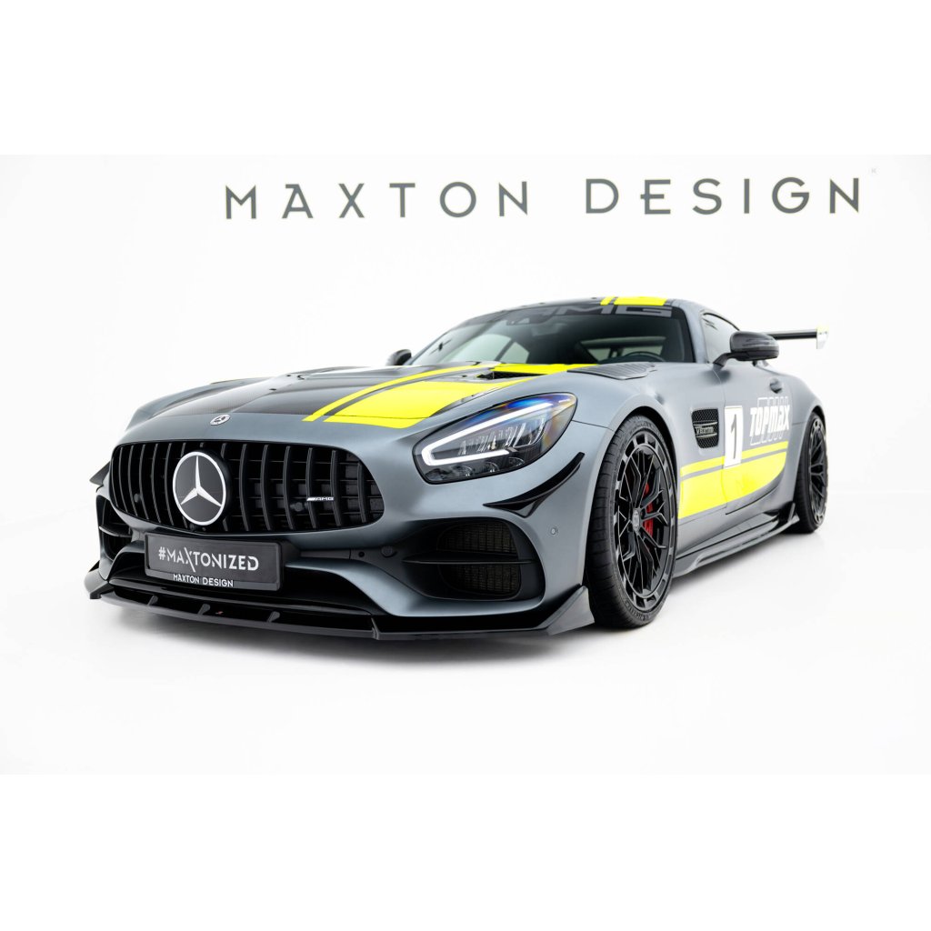 Maxton Design spoiler pod přední nárazník pro Mercedes AMG GT C C190 Facelift, černý lesklý plast ABS