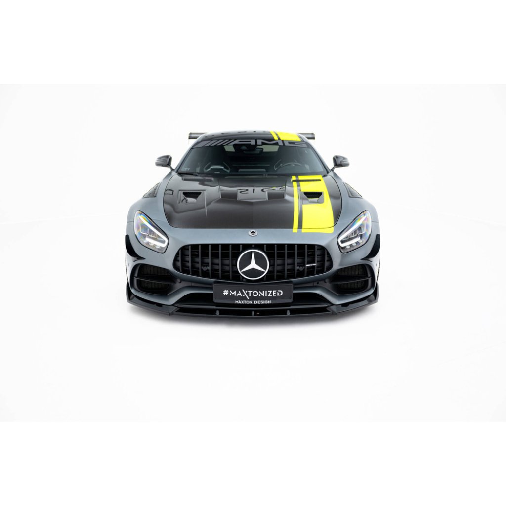 Maxton Design spoiler pod přední nárazník pro Mercedes AMG GT C C190 Facelift, černý lesklý plast ABS