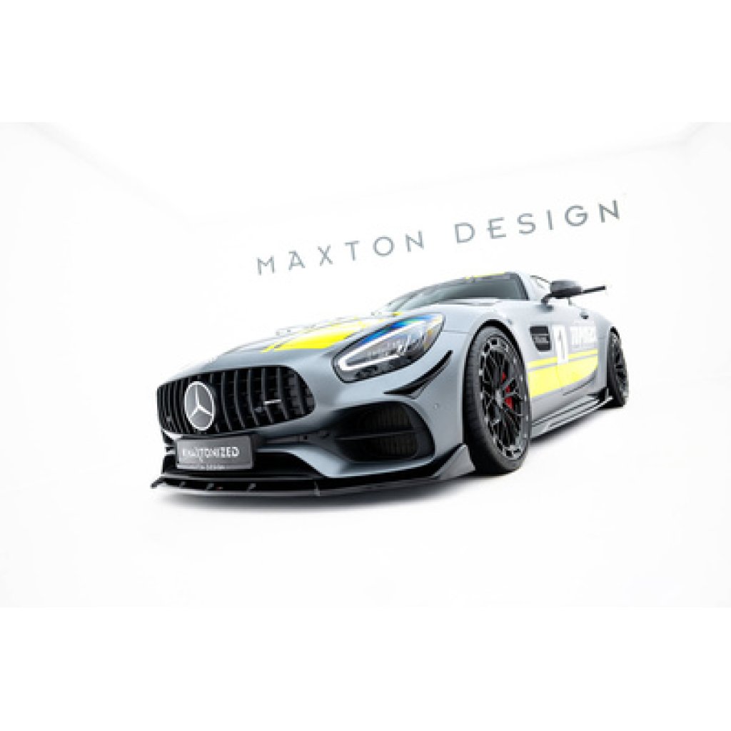 Maxton Design spoiler pod přední nárazník pro Mercedes AMG GT C C190 Facelift, černý lesklý plast ABS