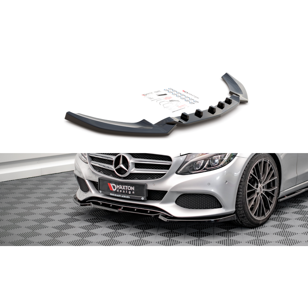 Maxton Design spoiler pod přední nárazník pro Mercedes třída C W205/Standard, černý lesklý plast ABS