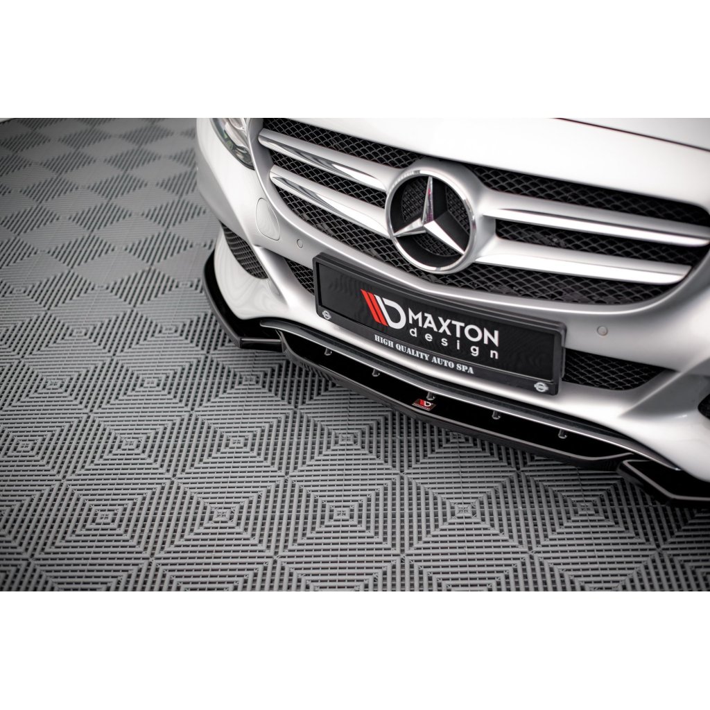 Maxton Design spoiler pod přední nárazník pro Mercedes třída C W205/Standard, černý lesklý plast ABS