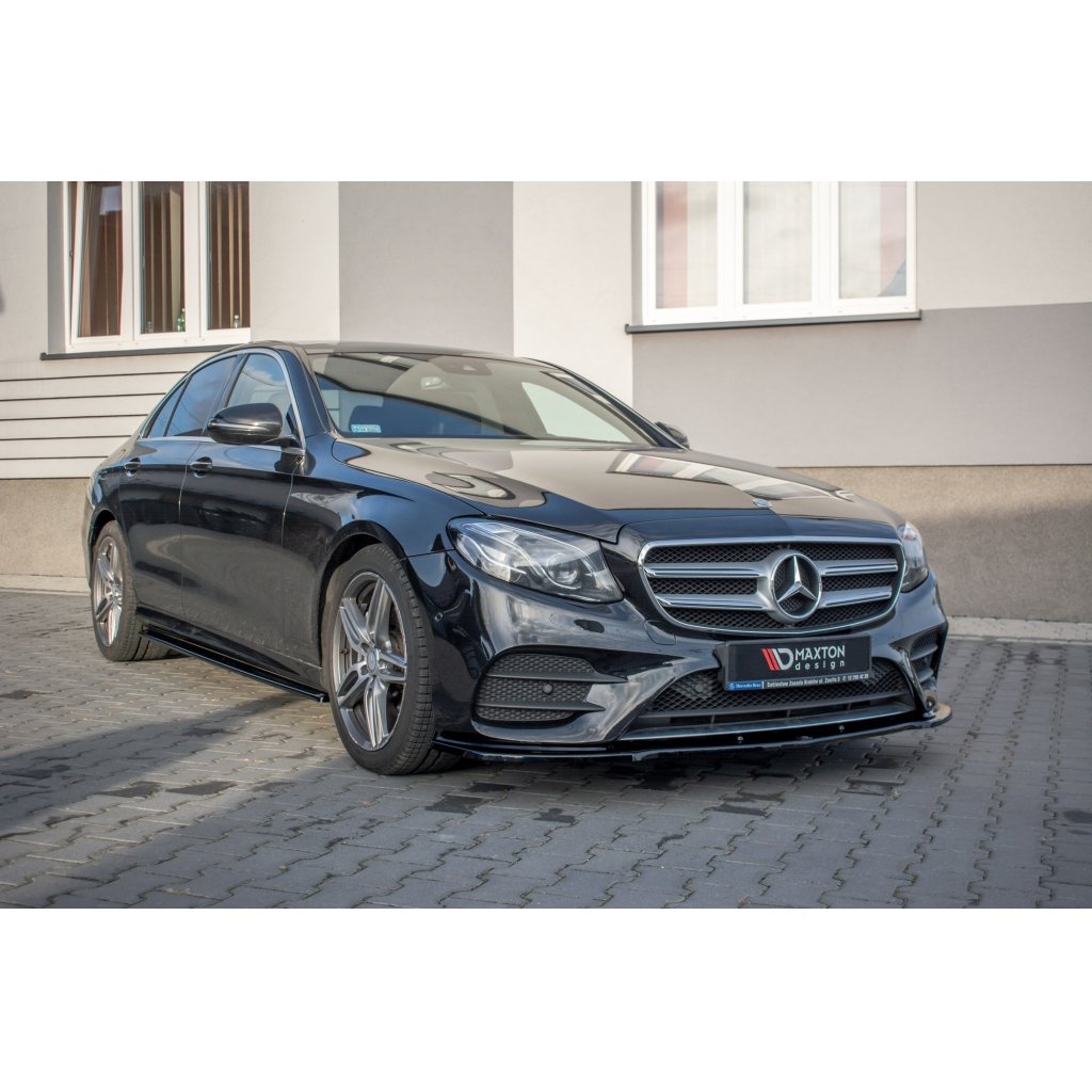Maxton Design spoiler pod přední nárazník pro Mercedes třída E W213/Sedan/AMG-Line, černý lesklý plast ABS